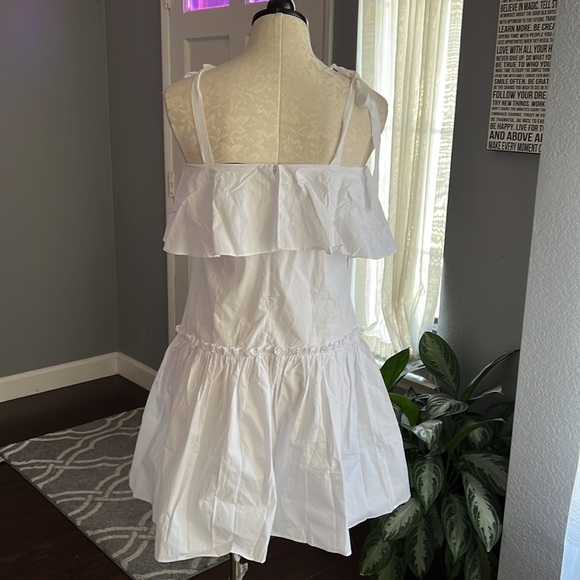 English Factory Shoulder Ties White Dress - Picture 4 of 7